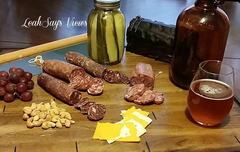 My gift box contained Angel's Salumi, from Angel's Salumi & Truffles which was founded in 2010 by Pascal Besset, a chef hailing from, South of France. Instead of toiling in different meat types, their focus is simple, create the best, most unique salami on the market. #carnivorechief #ad Carnivore Club Meat Salami Bacon Ham Truffles Wine Red Wind White Wine Bruschetta Smoked Meat Cheese Meat Tray Game Day Snacks Beer Ale Pickle Spears Pepper Jack Grapes Tomatoes Mushrooms venison Goose Salami Cashews Nuts LeahSay's Views