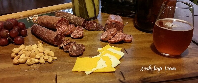 My gift box contained Angel's Salumi, from Angel's Salumi & Truffles which was founded in 2010 by Pascal Besset, a chef hailing from, South of France. Instead of toiling in different meat types, their focus is simple, create the best, most unique salami on the market. #carnivorechief #ad Carnivore Club Meat Salami Bacon Ham Truffles Wine Red Wind White Wine Bruschetta Smoked Meat Cheese Meat Tray Game Day Snacks Beer Ale Pickle Spears Pepper Jack Grapes Tomatoes Mushrooms venison Goose Salami Cashews Nuts LeahSay's Views