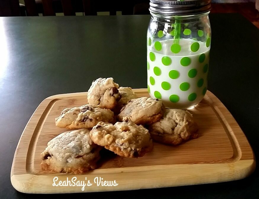 Chewy Chocolate Chip Cookies And Ice Cold Milk or Tea Party. Better know as grandson's vs granddaughter's on baking day! #cookie #ChocolateChipCookies #MilkandCookies #AfternoonTea #TeaParty #ad